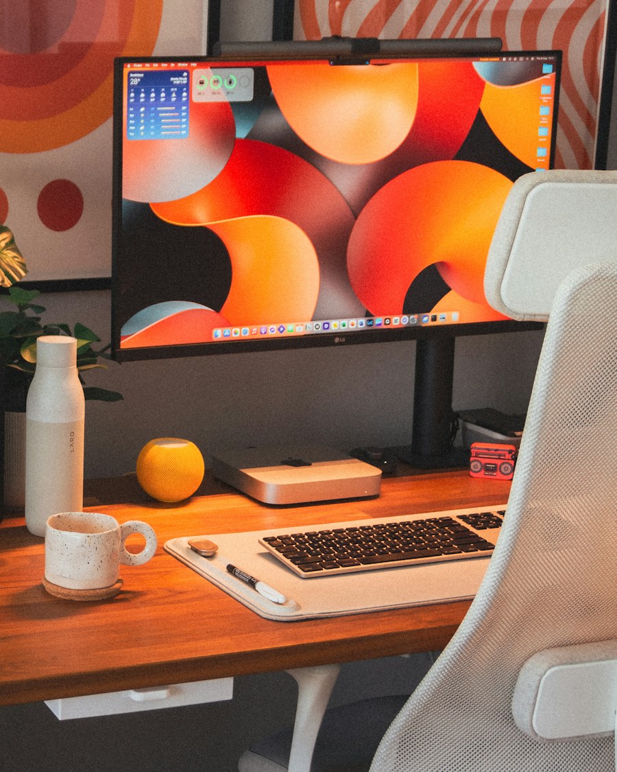 A freelancer's home desk setup
